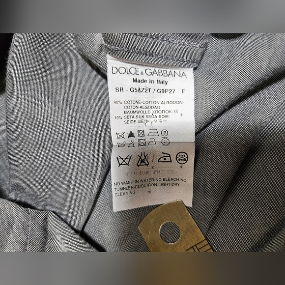 Dolce & Gabbana Men Dark Grey Shirt Small 42 16 1/2 - Picture 9 of 9